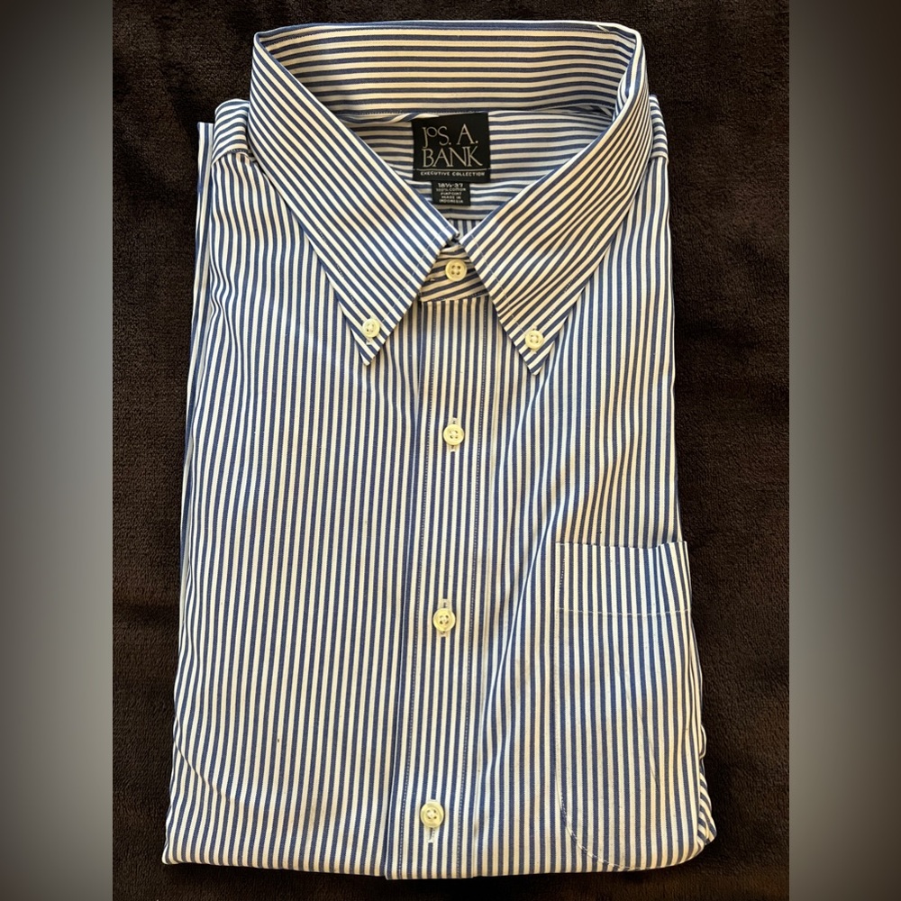 Joseph A Banks Executive collection long sleeve dress shirt 18 1/2 neck 37 arm